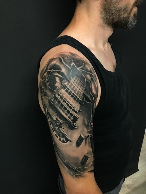 Tattoo-Design einer Gitarre